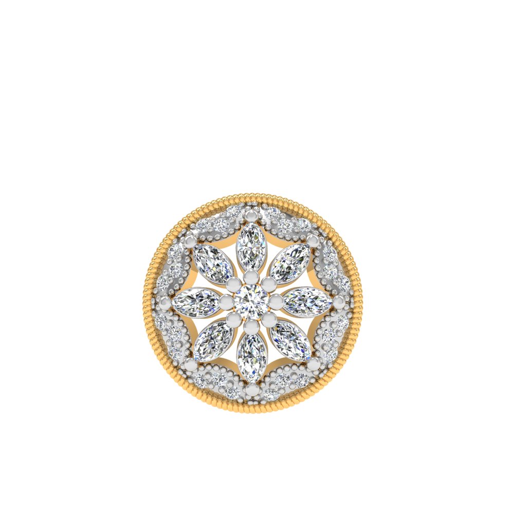 Round Floral Splendor Lab Grown Diamond Pendant